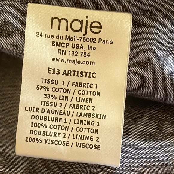 Maje Red Linen with Leather Collar
Blazer 40/L - Picture 6 of 13